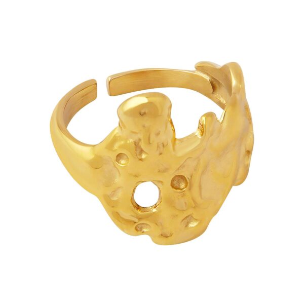 18K GOLD PLATED STAINLESS STEEL "ZINA" FINGER RING <p style="font-size:14px;color:#afeeee"> 1BZ56-r </p>