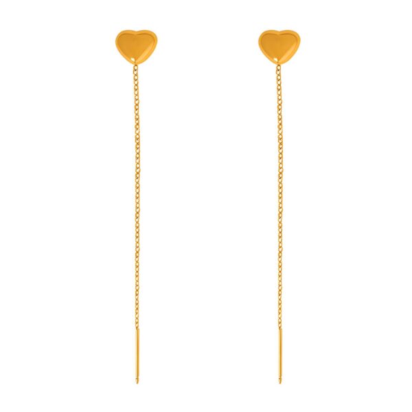 18K GOLD PLATED STAINLESS STEEL "LULU" FALL HEARTS EARRINGS <p style="font-size:14px;color:#afeeee"> 1BL25-e </p>